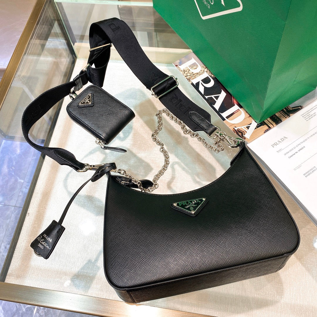 Pra Re-Edition 2005 Re-Nylon Mini Bag Black For Women, Women's Bags 8.6in/22cm 1NE204_R064_F0002