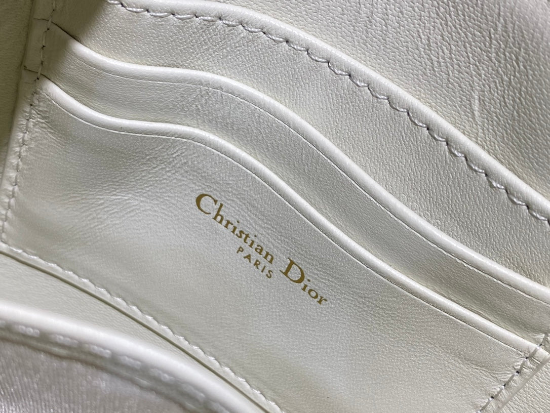 Christian Dior SADDLE SHOULDER POUCH BAG WHITE 20x15x4cm