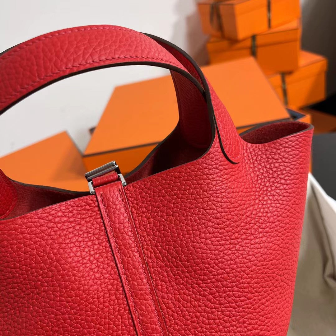 Hermes Picotin 18 Bag 18cm Red