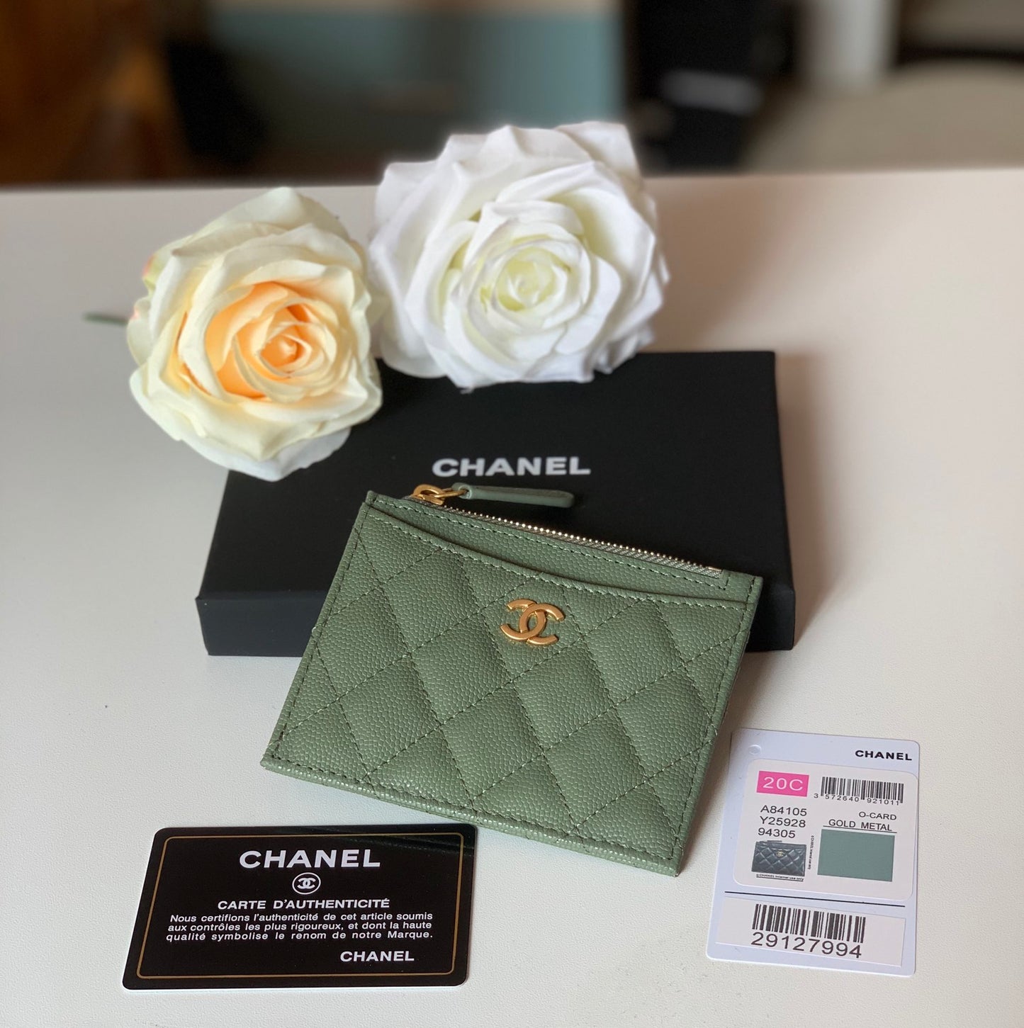 cc Flat Card Holder Olive Bag For Women 11.5cm/4.5in