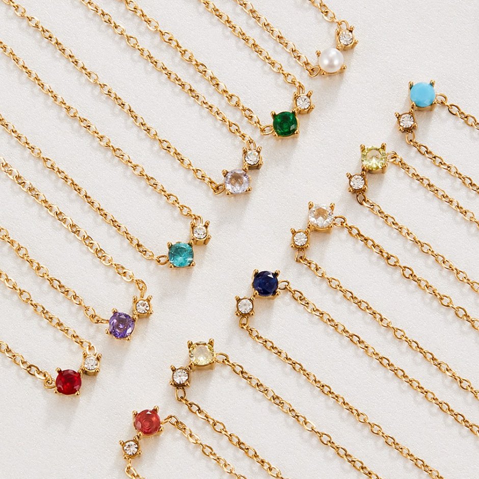 Alea Crystal Birthstone Necklace