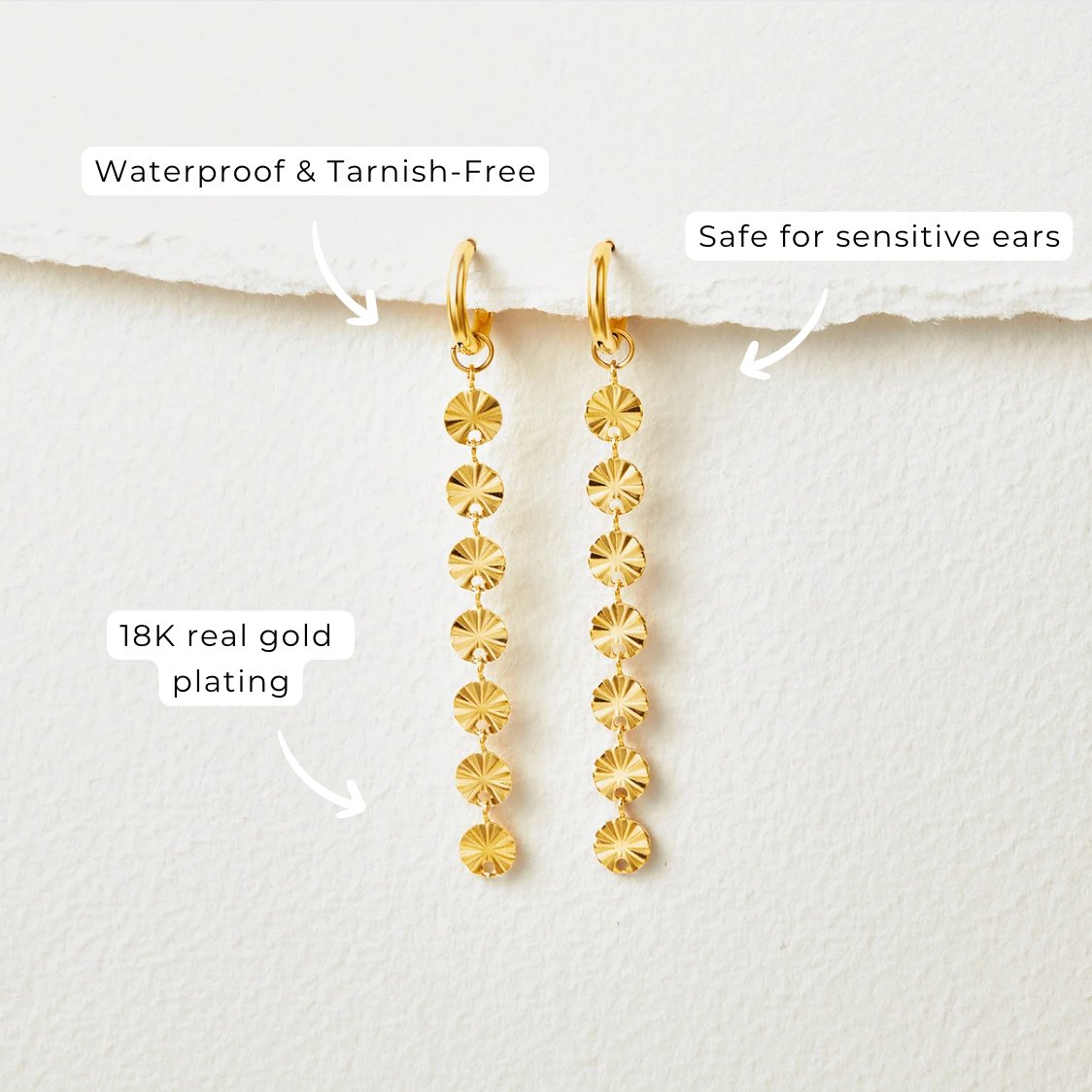 Amari 18K Gold Disc Earrings