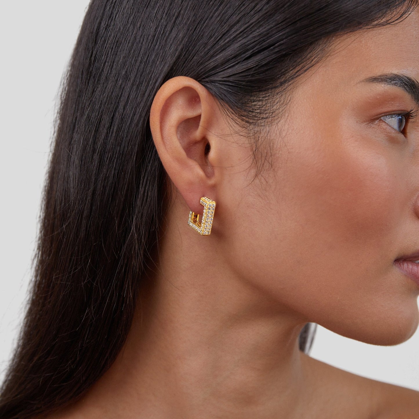 Amari Square Hoop Earrings