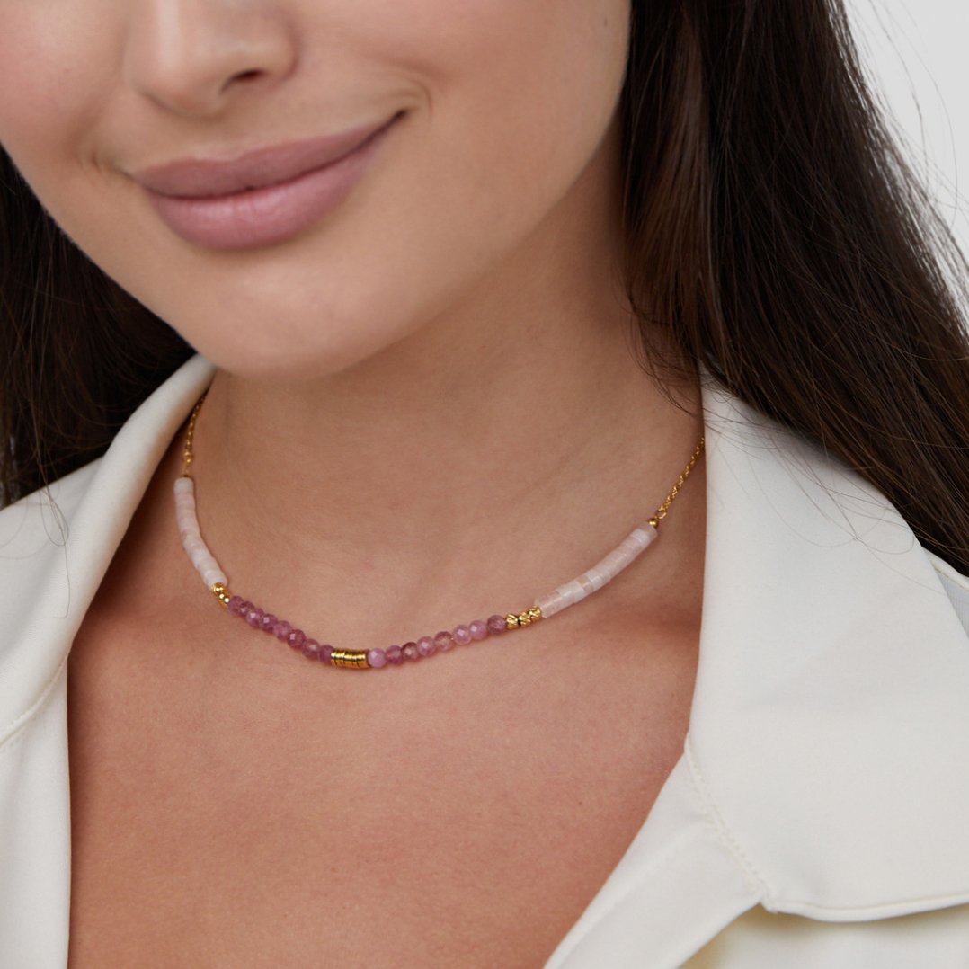 Amelia Pink Stone Necklace