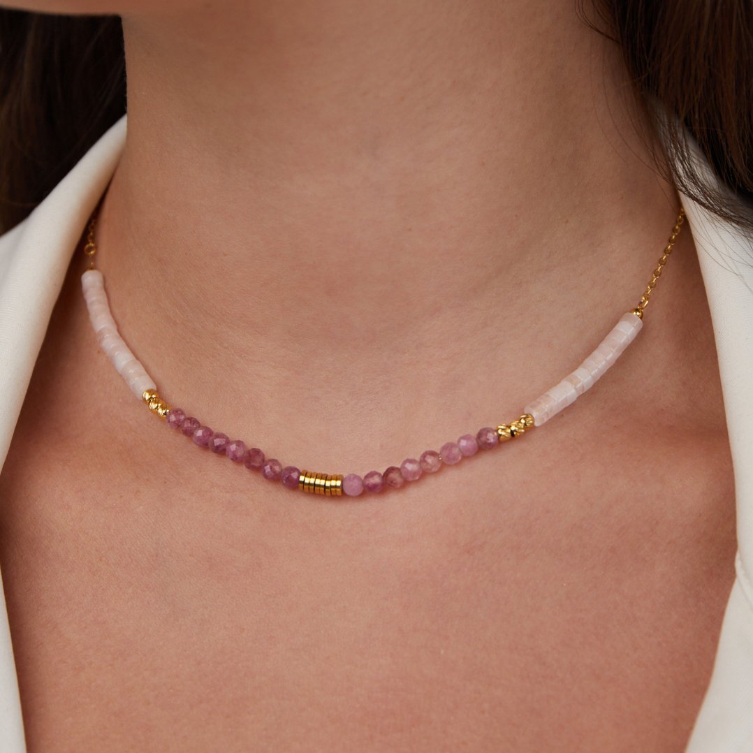 Amelia Pink Stone Necklace