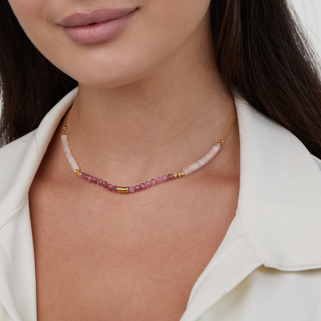 Amelia Pink Stone Necklace