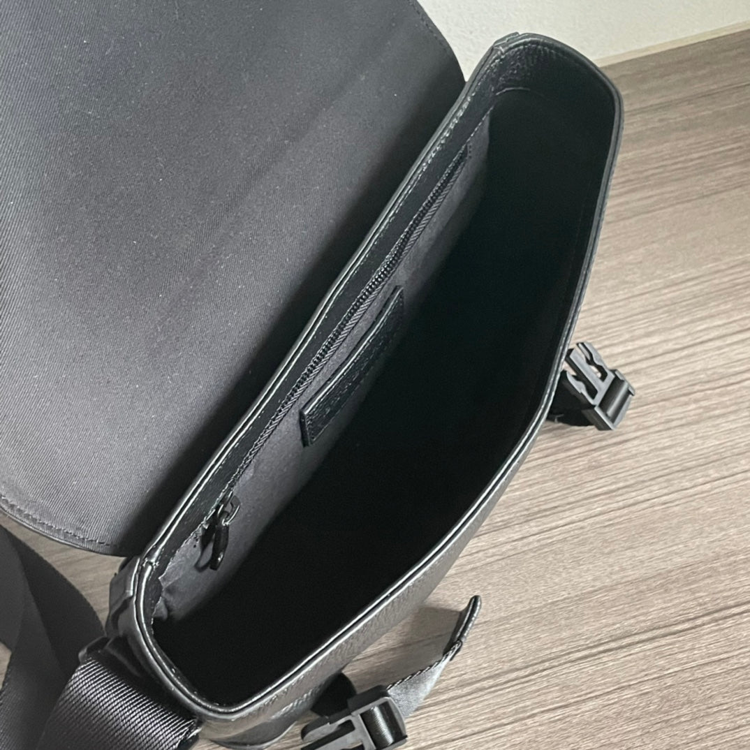 BURBERRY MESSENGER BIRCH CHECK BROWN BAG BLACK