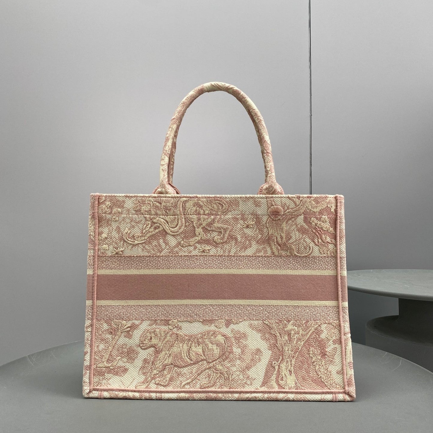 Dior Book Tote MediumPink Toile de Jouy Embroider - 36 x 27.5 x 16.5 cm