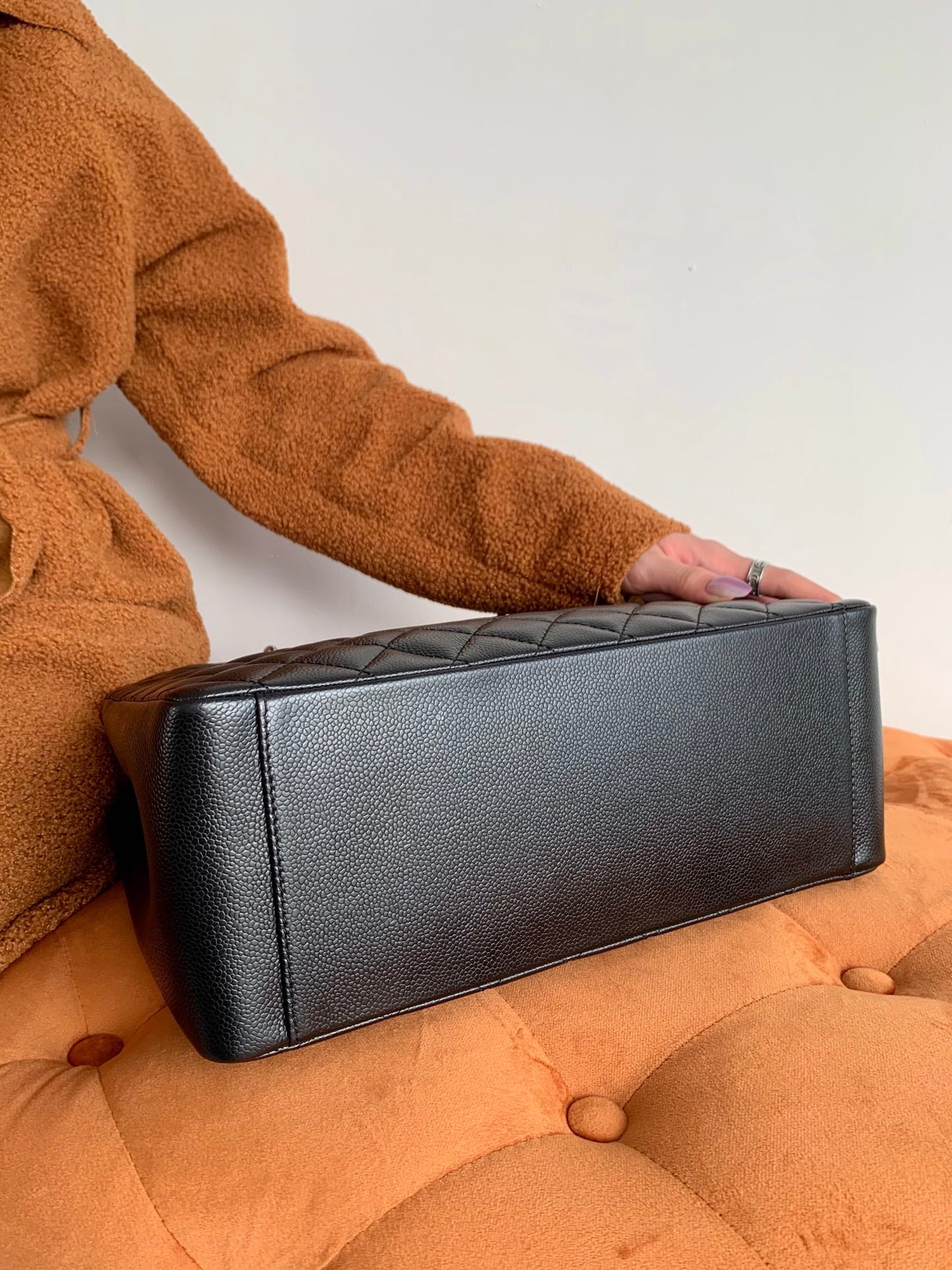 CHANEL BLACK CAVIAR GST GRAND SHOPPER TOTE BAG 34X24X12