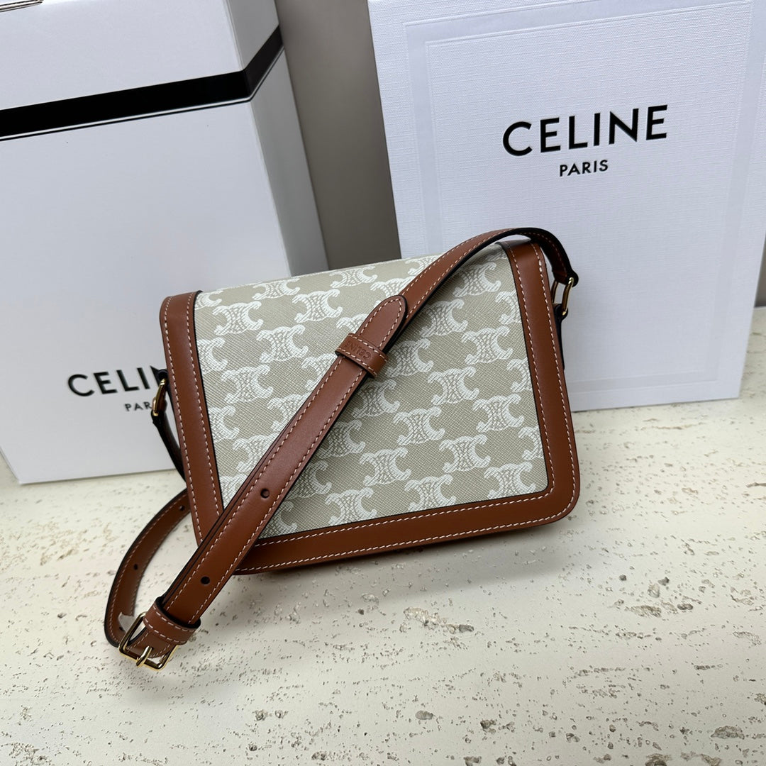 Celine Tenn Triomphe Crossbody Bag, 18.5 X 14 X 6 CM
