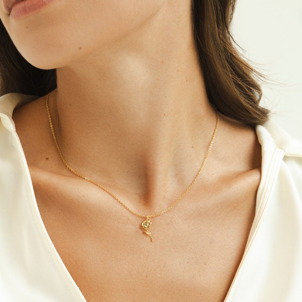 Birth Flower Charm Necklace