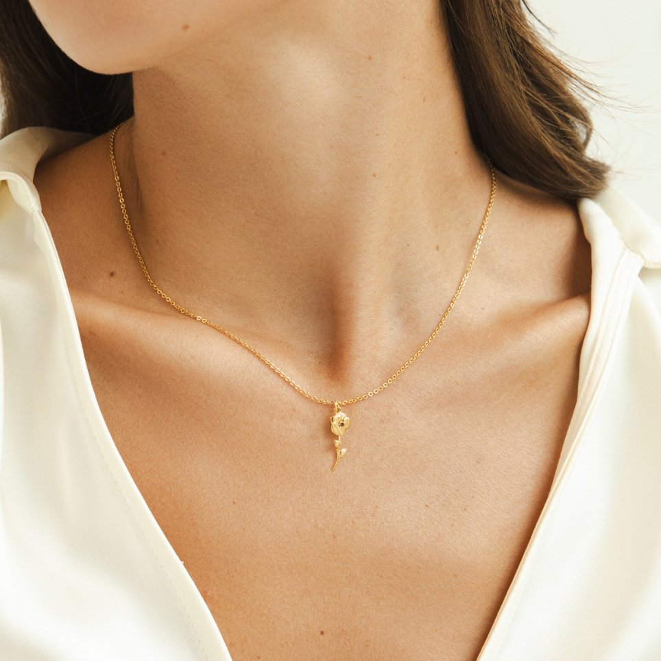 Birth Flower Charm Necklace