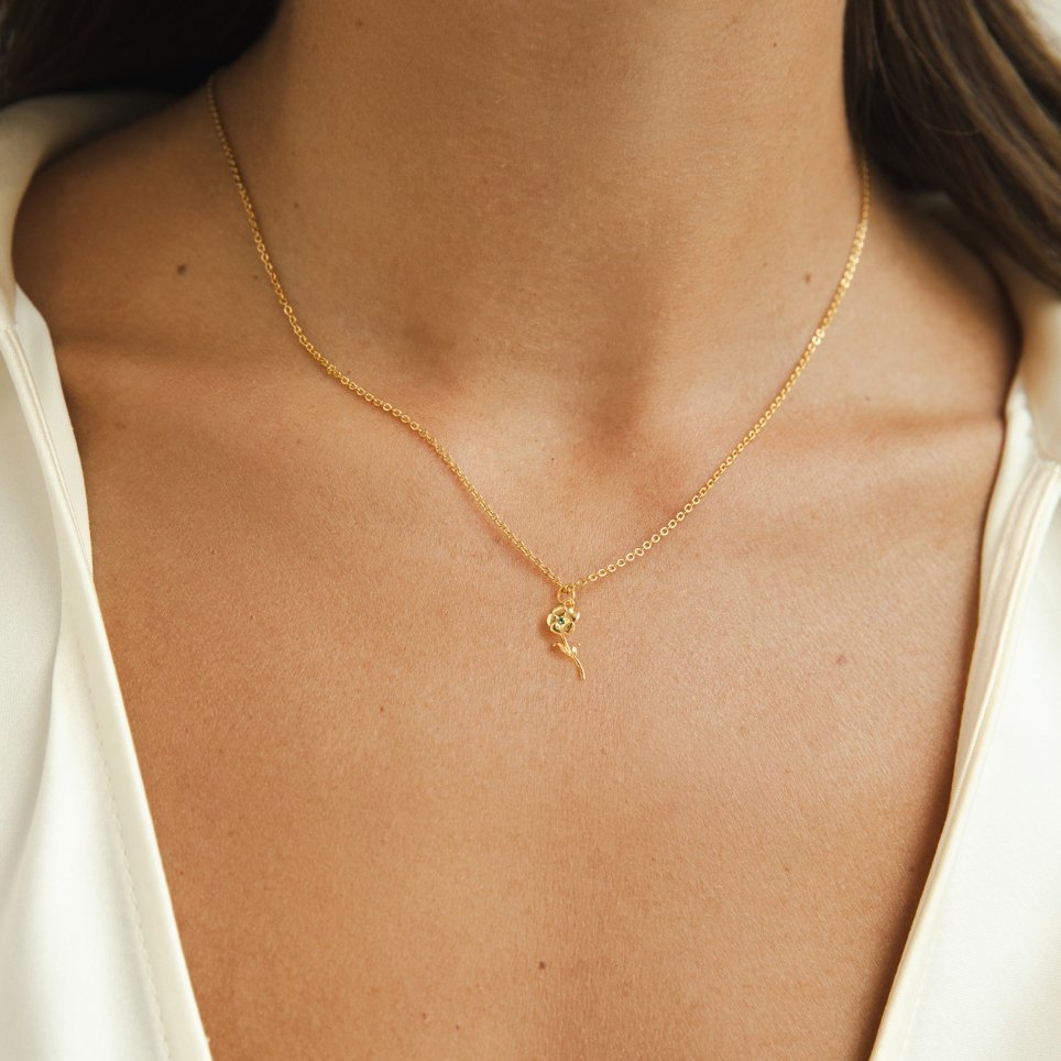 Birth Flower Charm Necklace