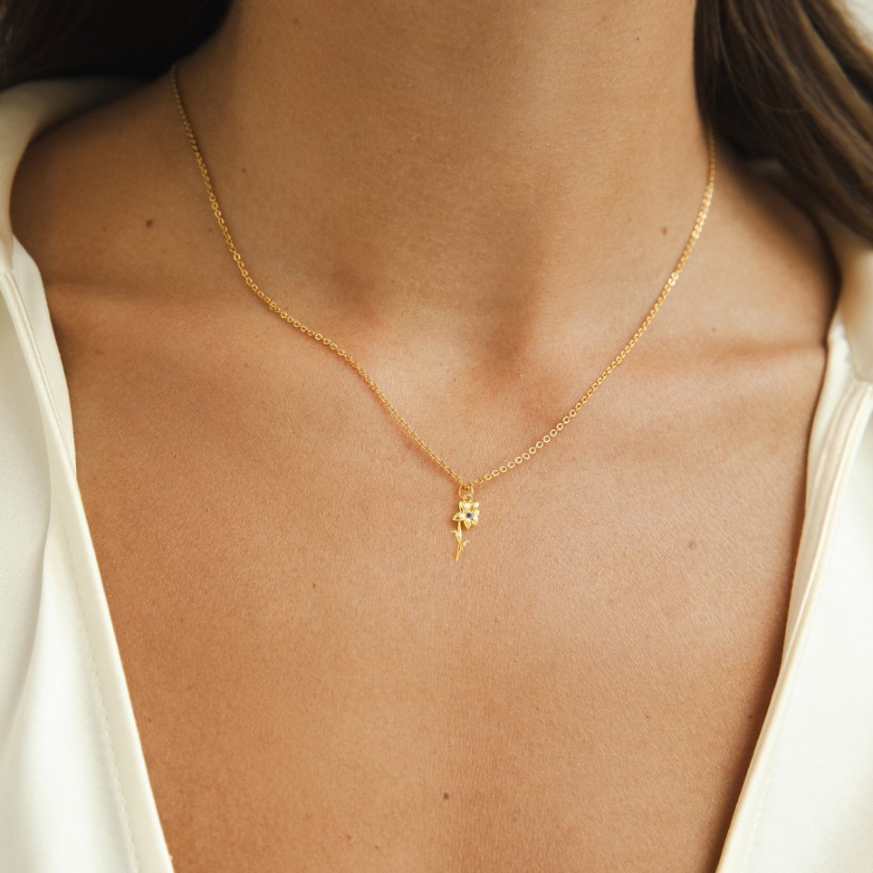 Birth Flower Charm Necklace