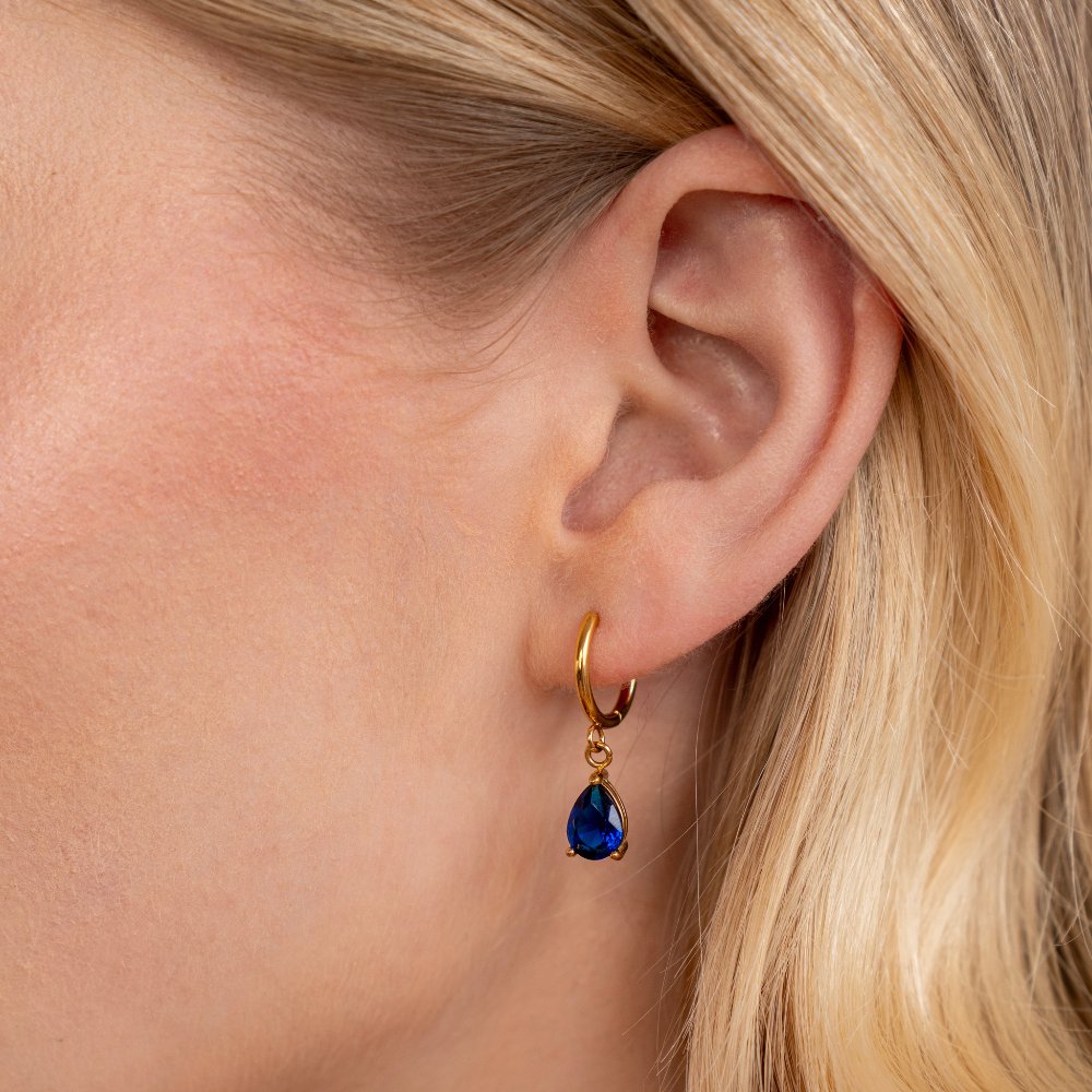 Blue Marina Crystal Drop Earrings