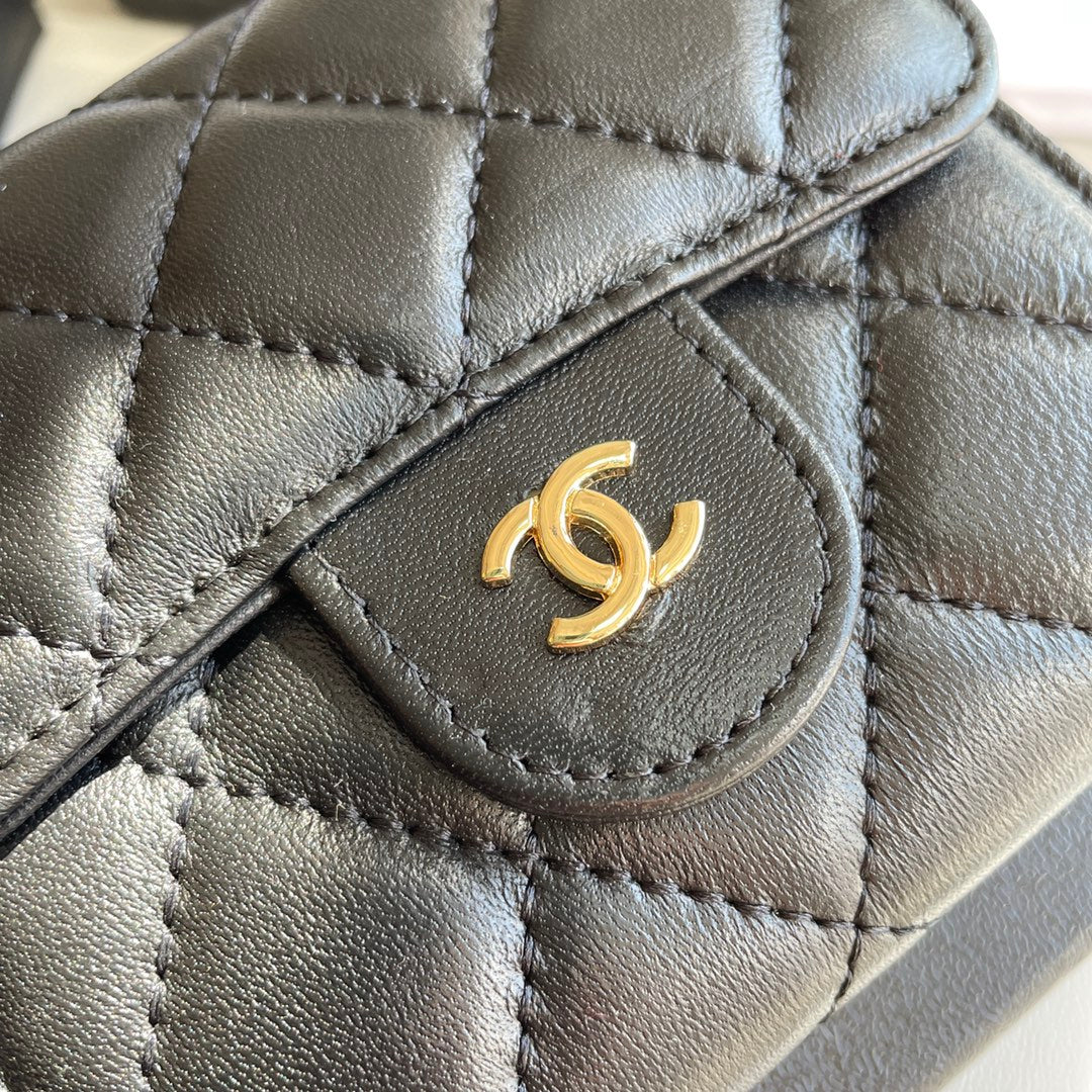 cc Small Classic Flap Wallet Black Bag For Women 10.5cm/4.1in AP0231 Y01295 C3906