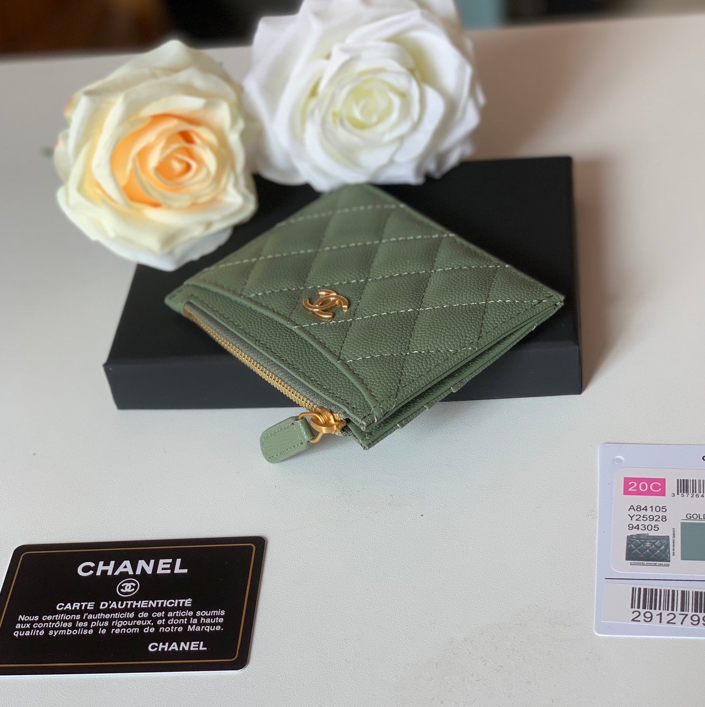 cc Flat Card Holder Olive Bag For Women 11.5cm/4.5in