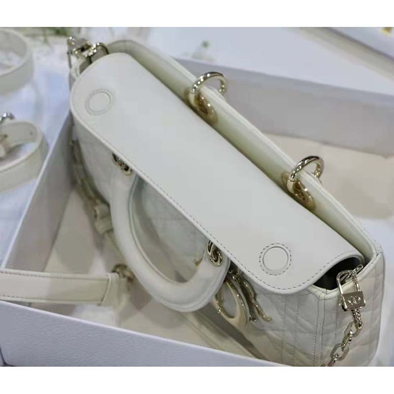 CD Women CD Lady D-Joy Bag Latte Cannage Lambskin