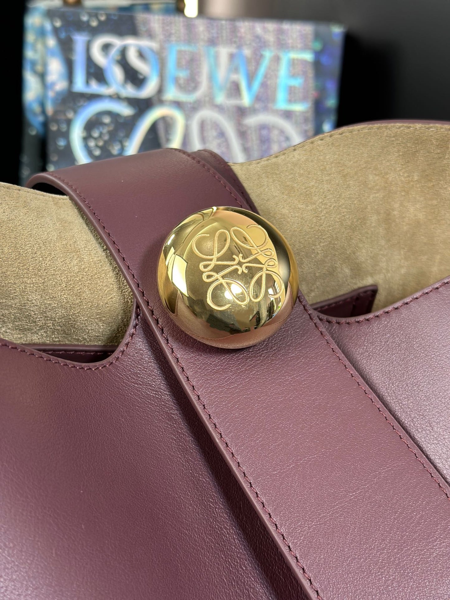 LOEWE 24SS Pebble Bucket Tote Bag, 24.5*23.5*28cm