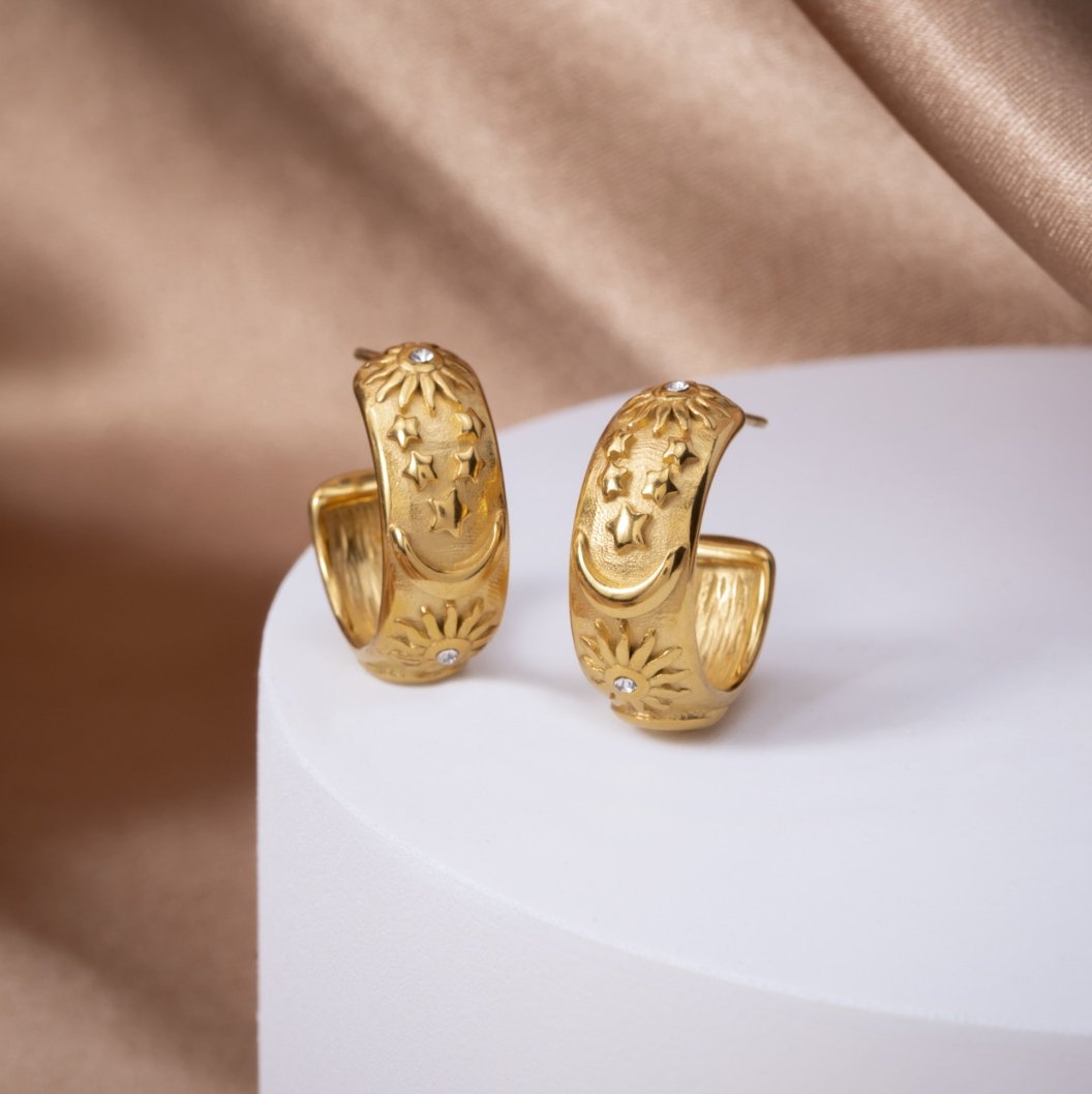 Celestial Gold Hoop Earrings
