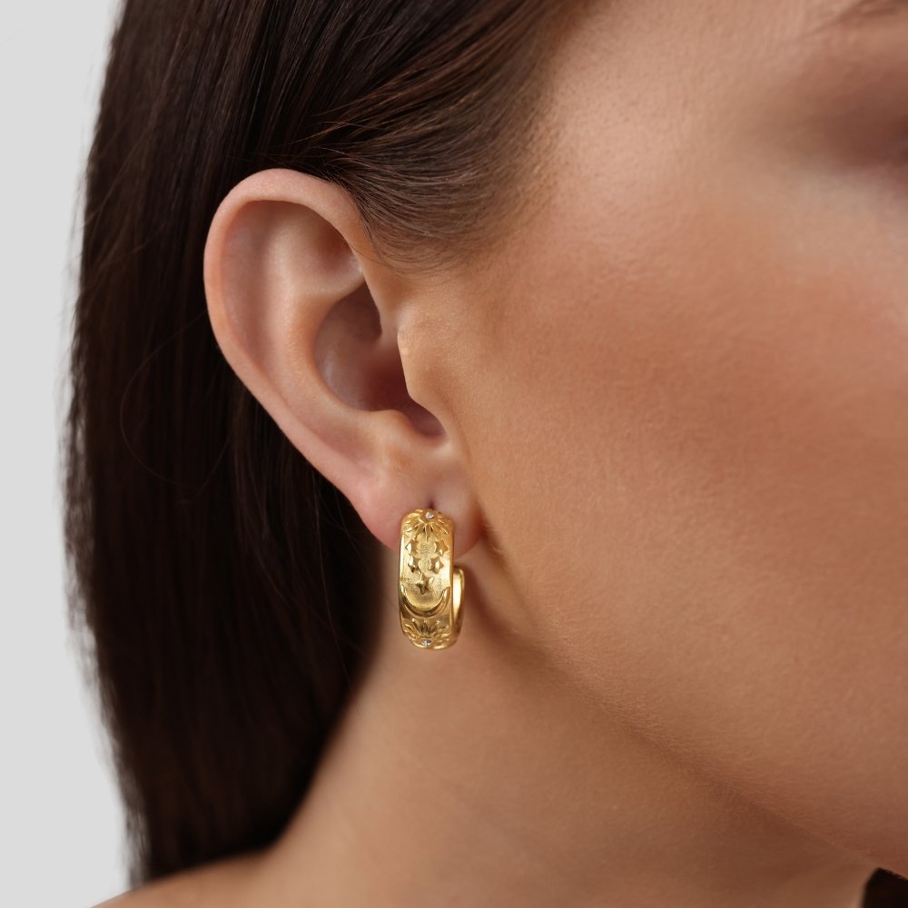Celestial Gold Hoop Earrings