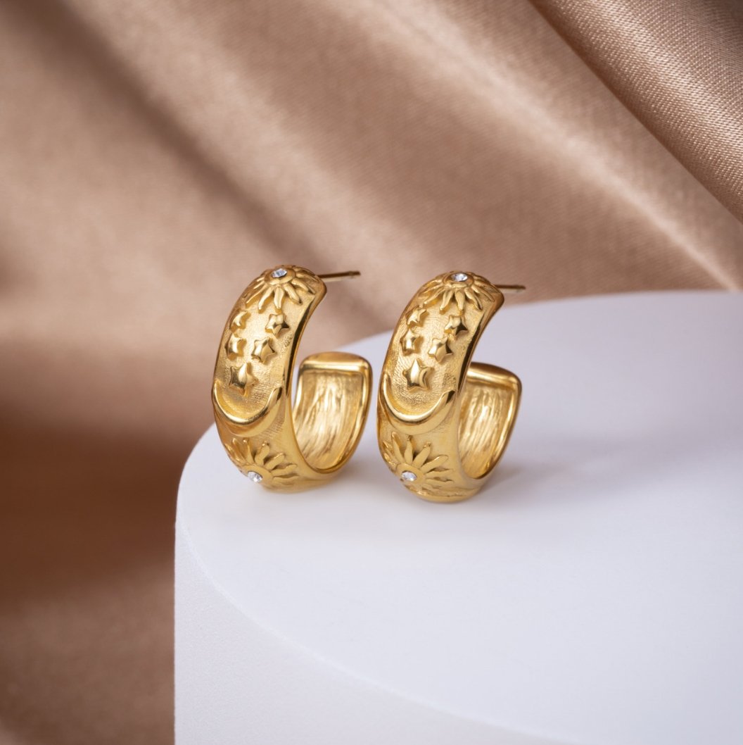 Celestial Gold Hoop Earrings