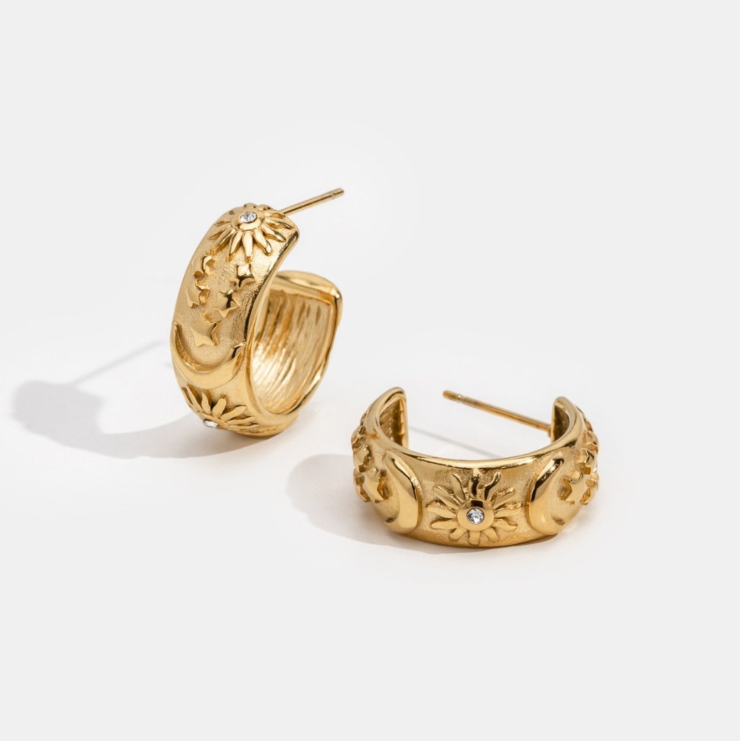 Celestial Gold Hoop Earrings