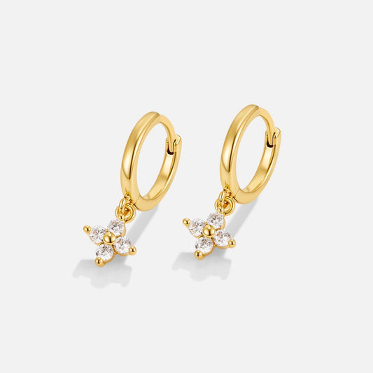 Crystal Four Leaf Clover Drop Earrings