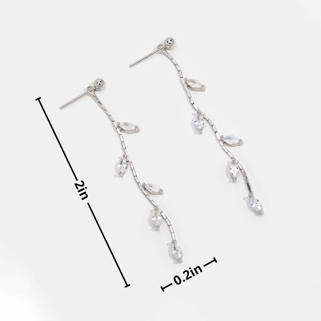 Crystal Leaf Earrings