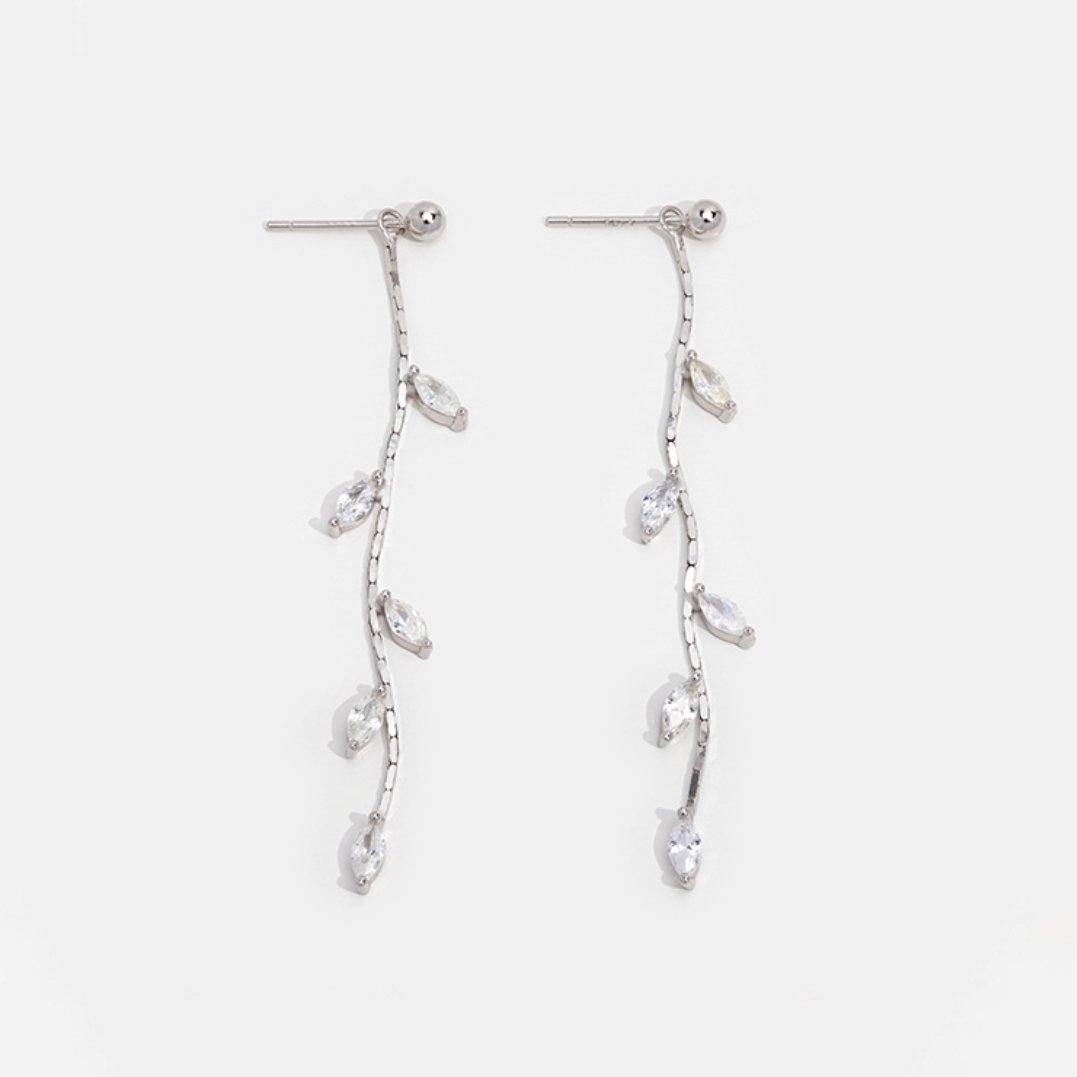 Crystal Leaf Earrings