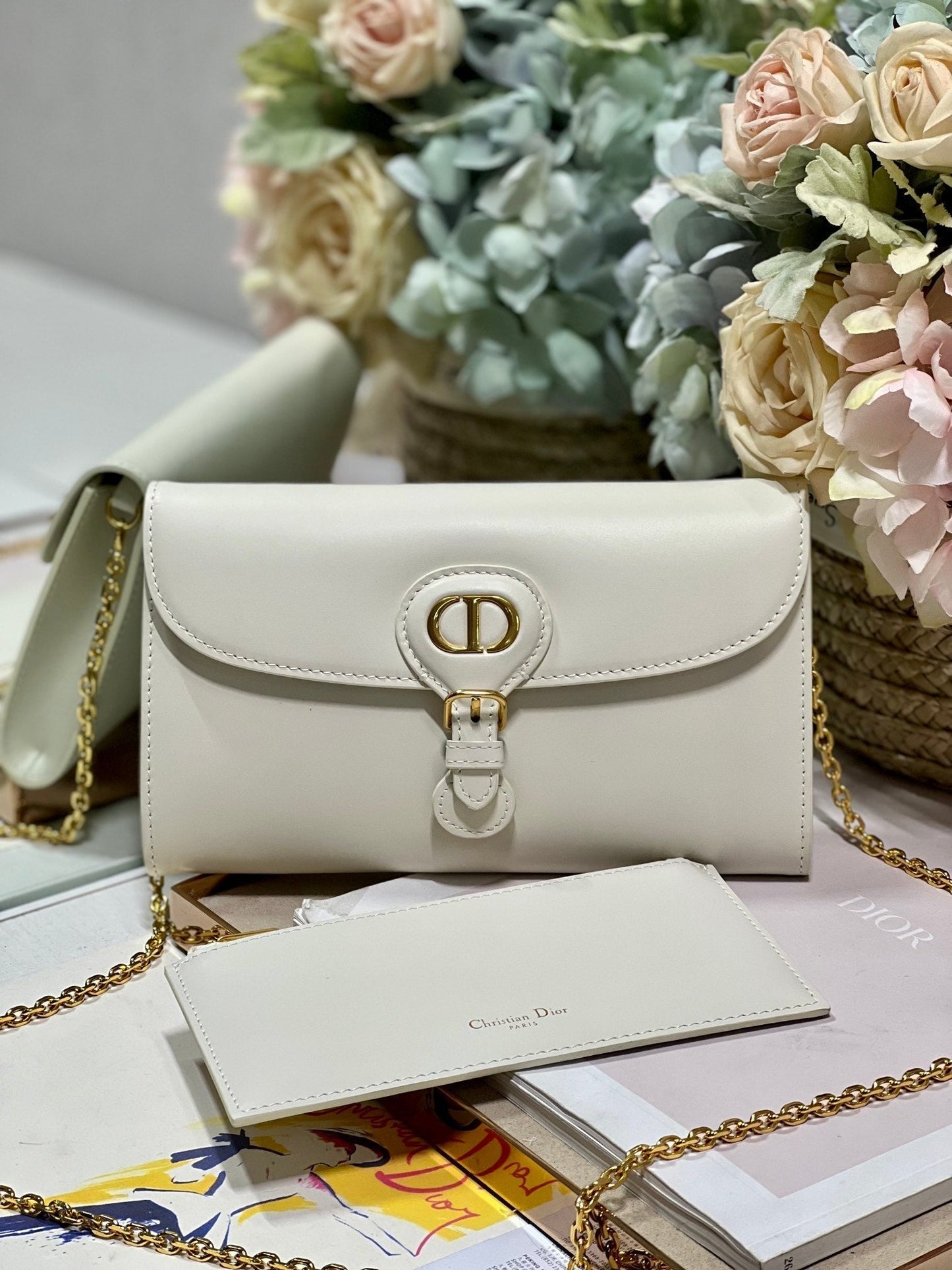 Dior Bobby Wallet on Chain East West White - 21.5¡Á12¡Á4cm