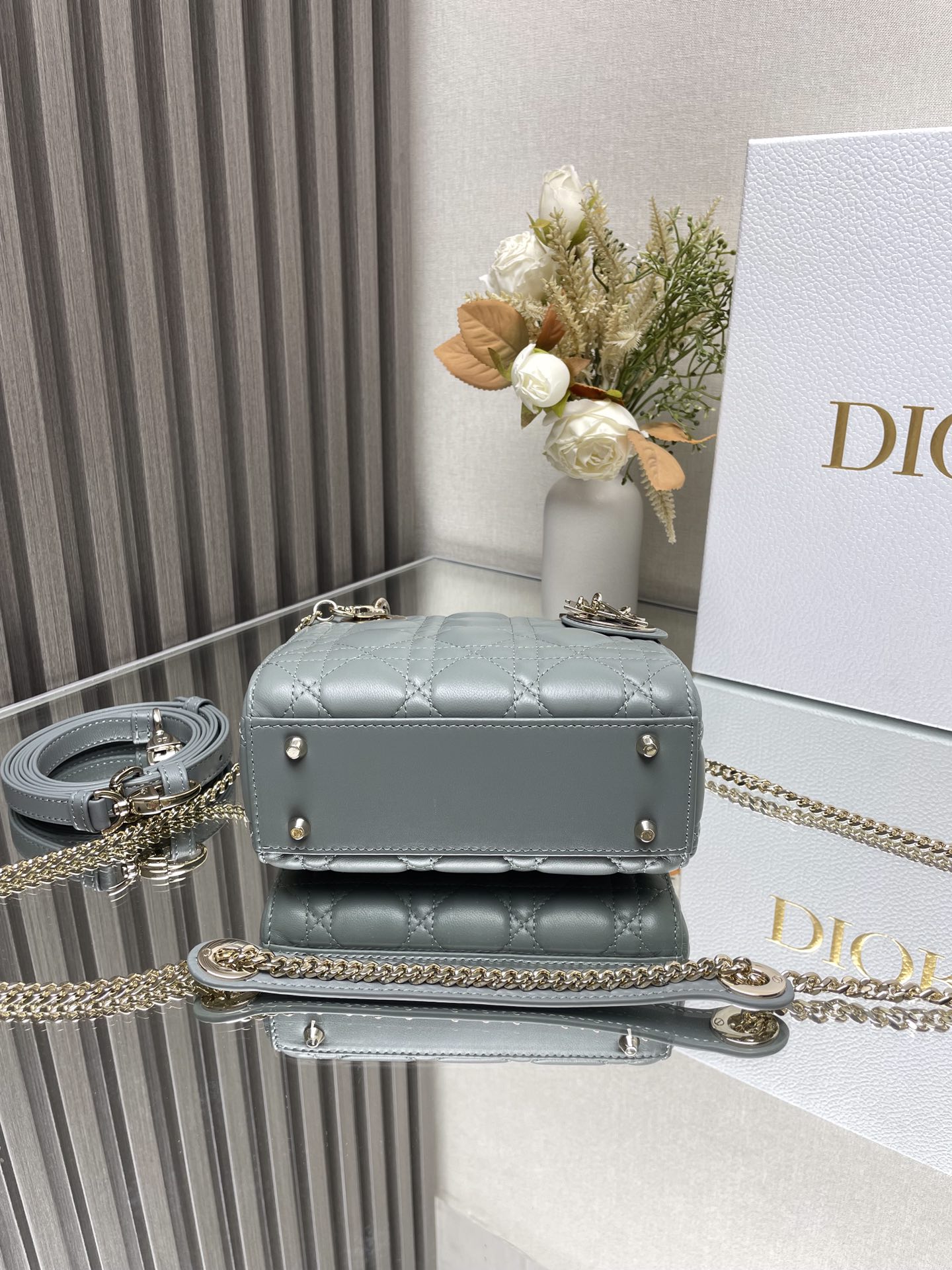 Miss Dior Lady Medium Grey HandBag M6010, 17*15*7cm