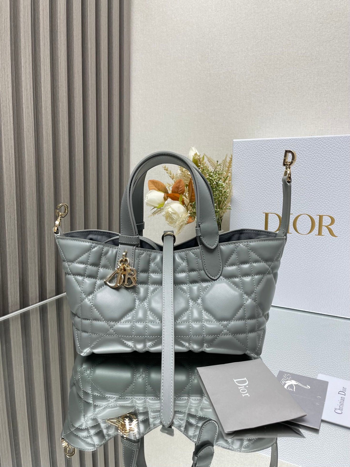 Dior Toujours Bag Small Grey 23x15x15cm