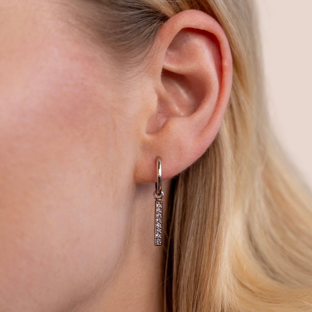 Dana Crystal Bar Hoop Earrings
