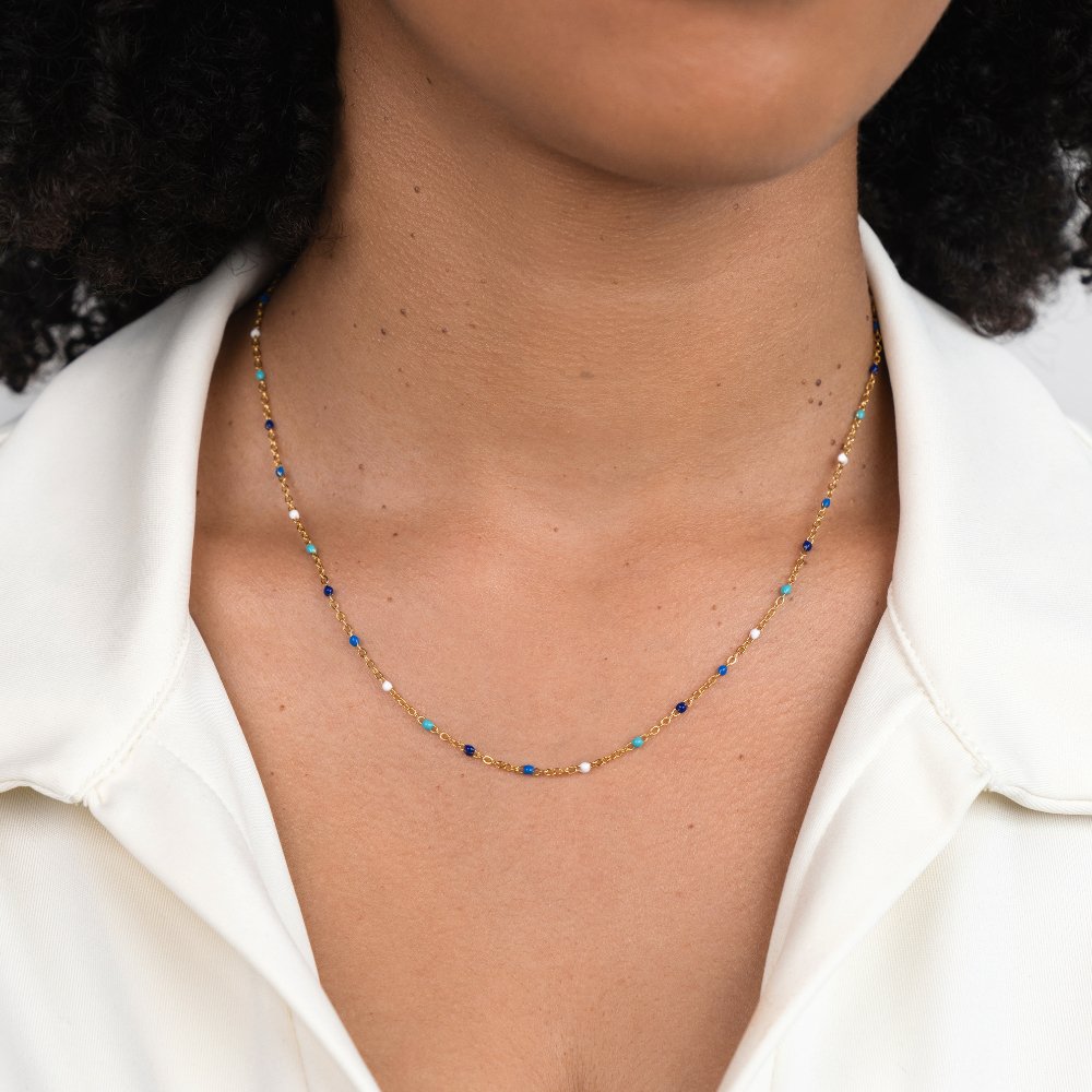 Dreamy Blue Bead Necklace