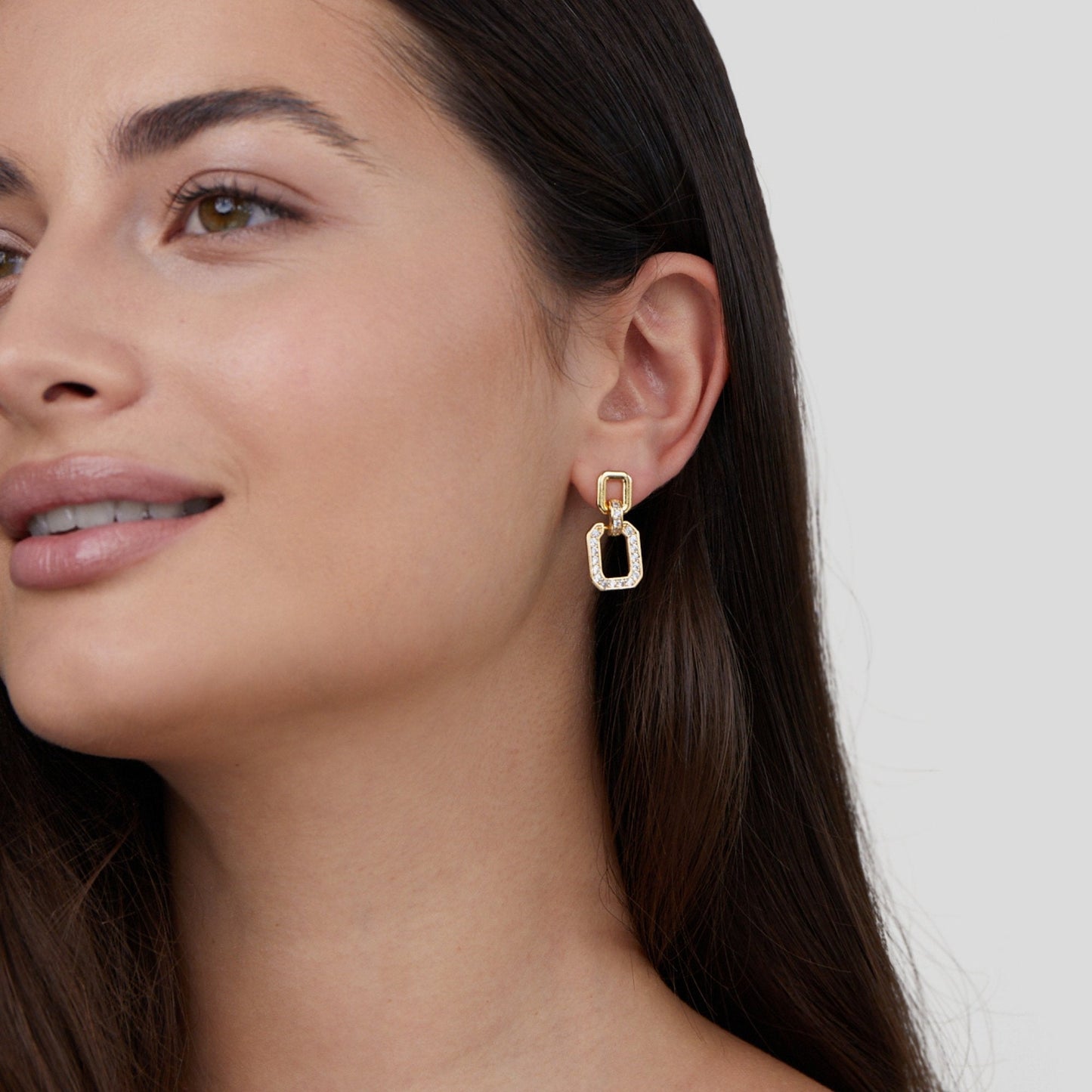 Dua Drop Crystal Square Earrings