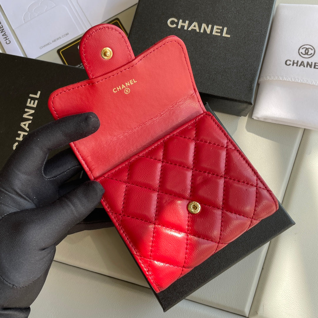 cc Small Classic Flap Wallet Red Bag For Women 10.5cm/4.1in