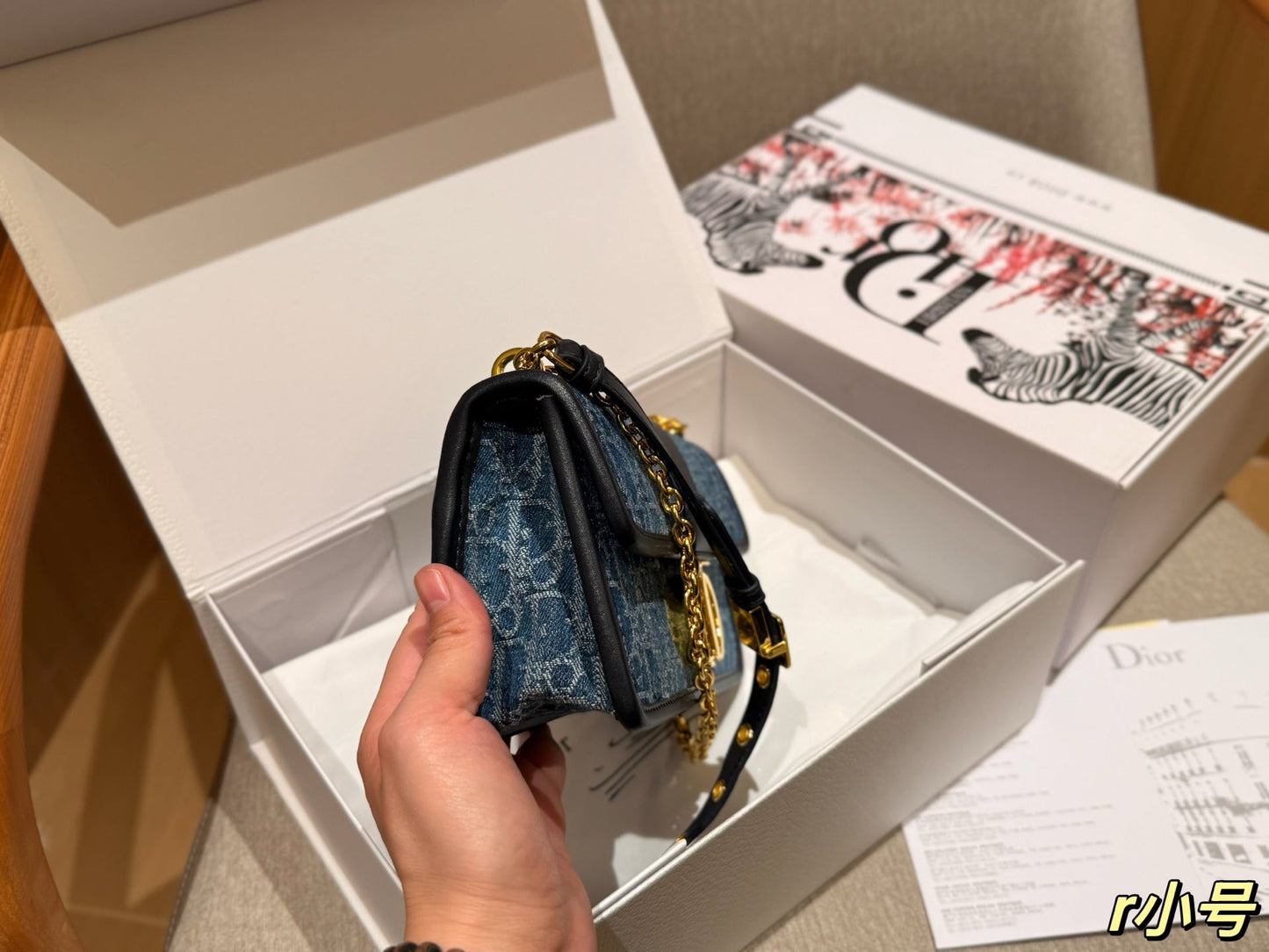 Dior New Fashion Denim Chain Bag 22x13x6cm