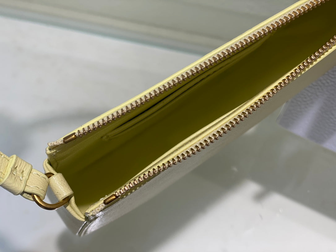 Christian Dior SADDLE SHOULDER POUCH BAG YELLOW 20x15x4cm