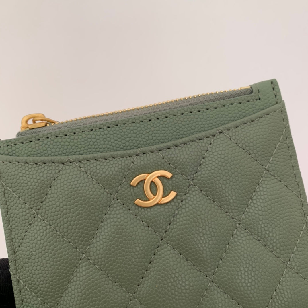 cc Flat Card Holder Olive Bag For Women 11.5cm/4.5in