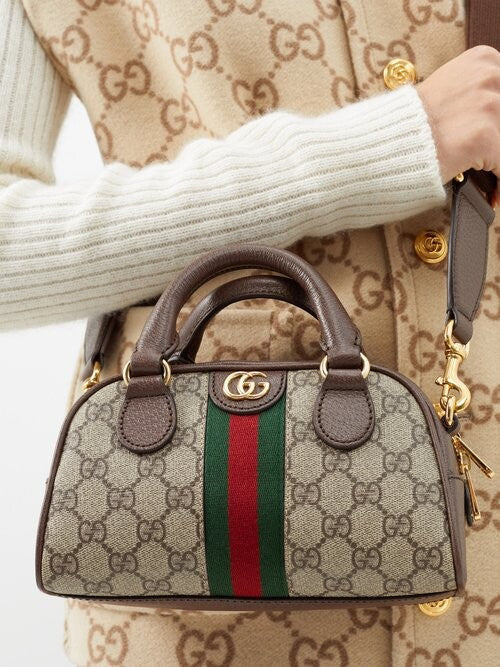 Gucci Ophidia Mini Gg Supreme-canvas Top-handle Bag