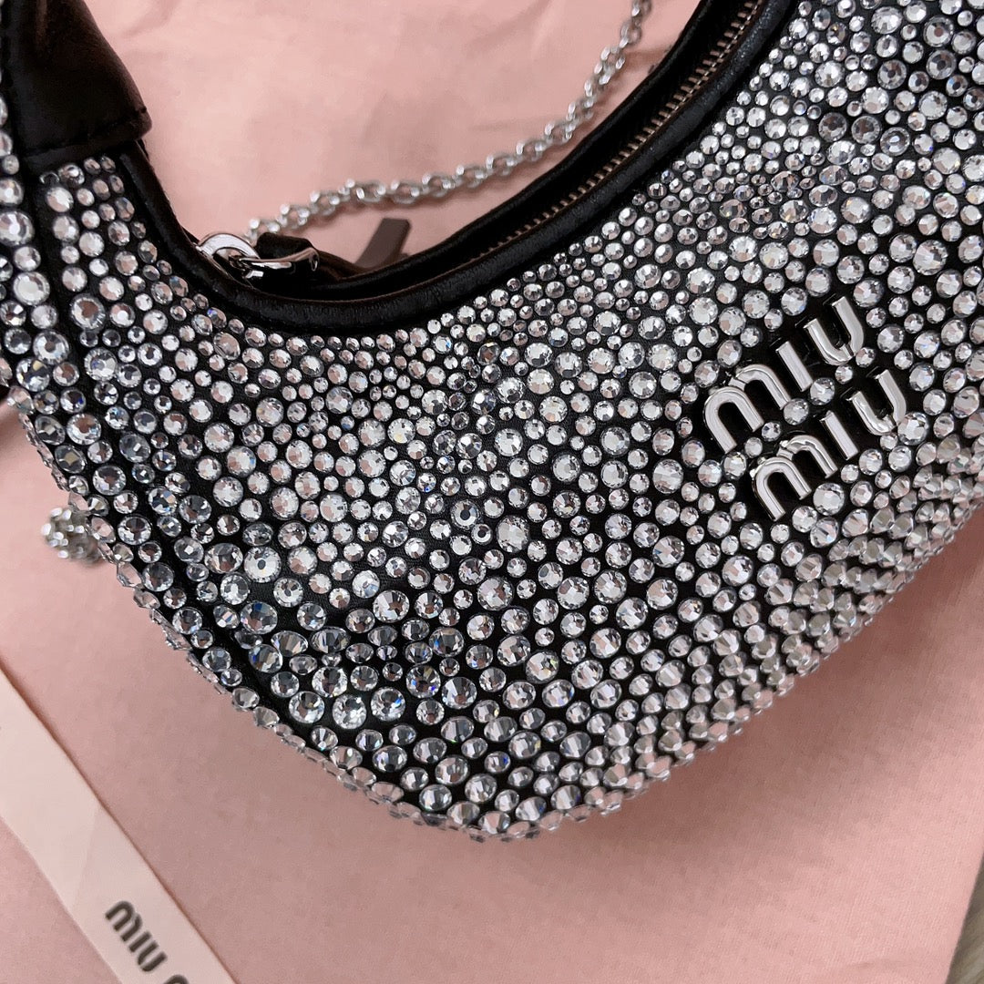 MiuMiu Wander Matelasse Handbag Purse 5BC125 Sliver, 20 X 17 X 6 CM