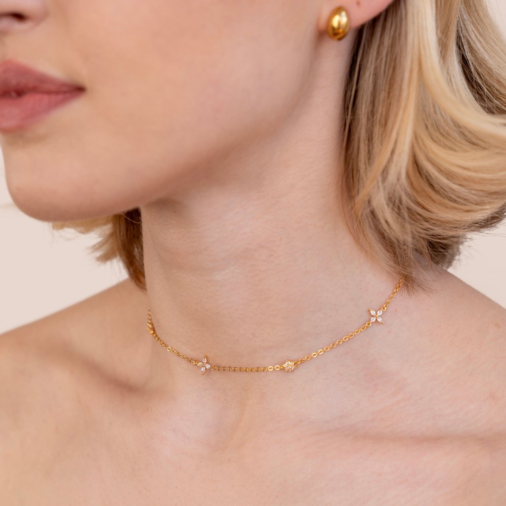 Flower Crystal Necklace