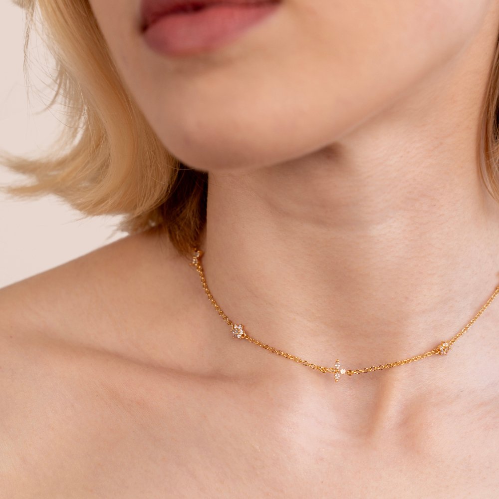 Flower Crystal Necklace