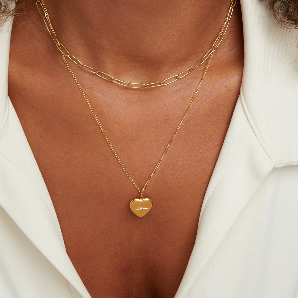 Heart & Paperclip Necklace