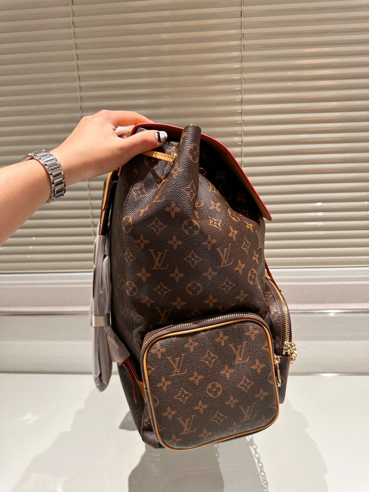 Louis Petite Malle Monogram backpack bag size : 37*45 cm