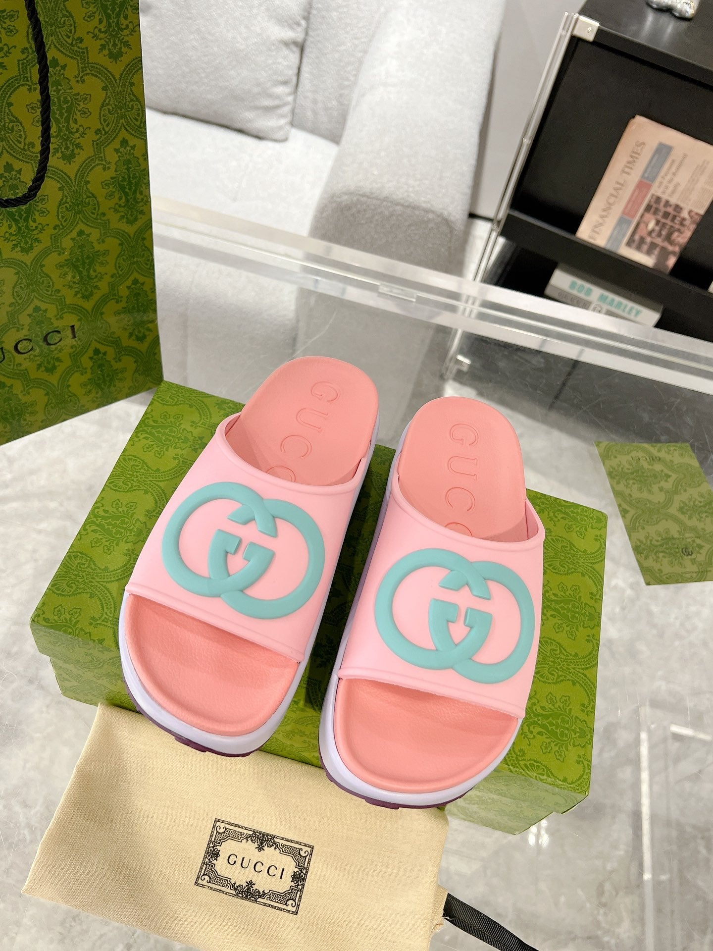 GG new arrival  men and women slippers heels 5 cm