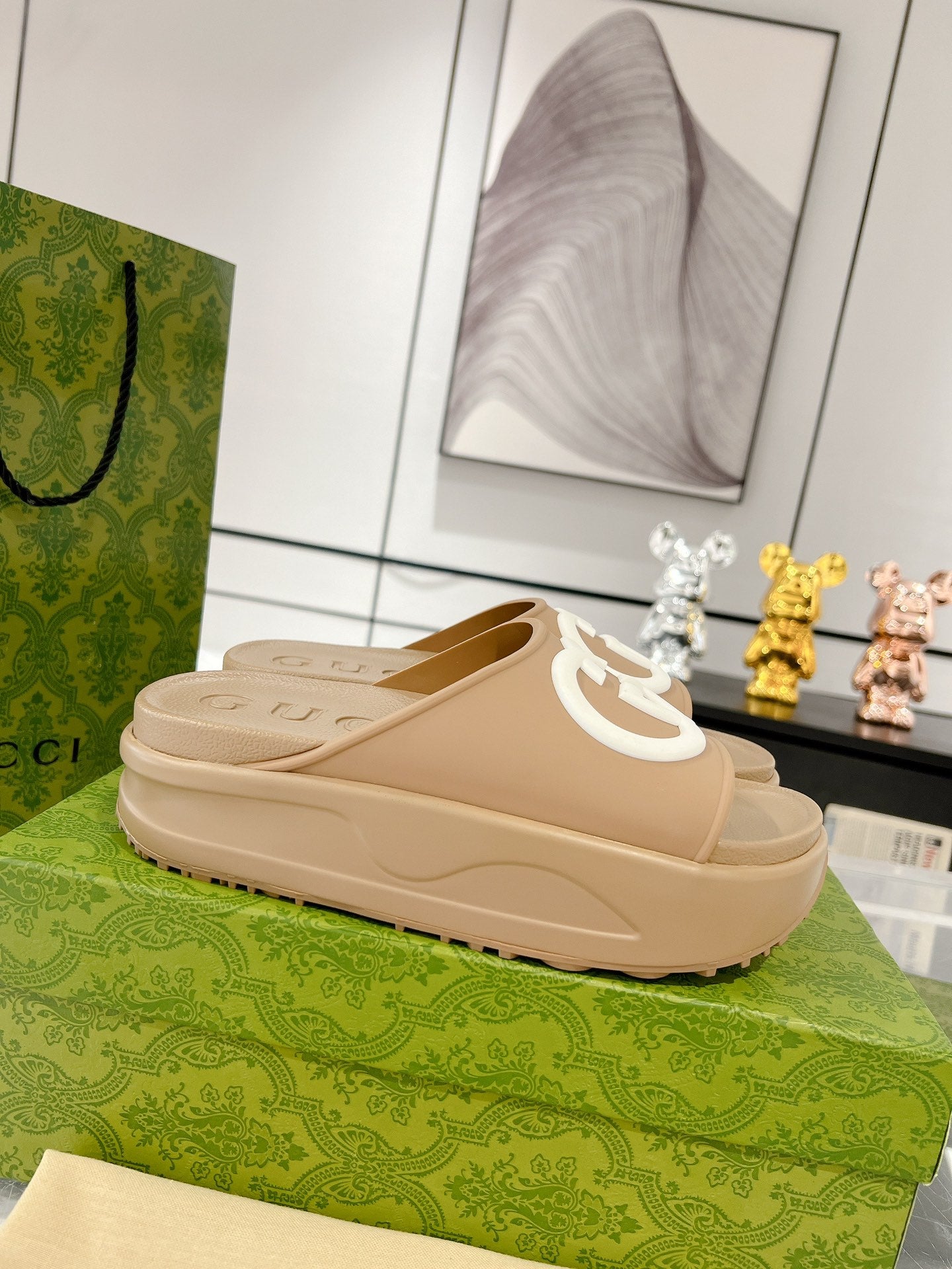 GG new arrival  men and women slippers heels 5 cm