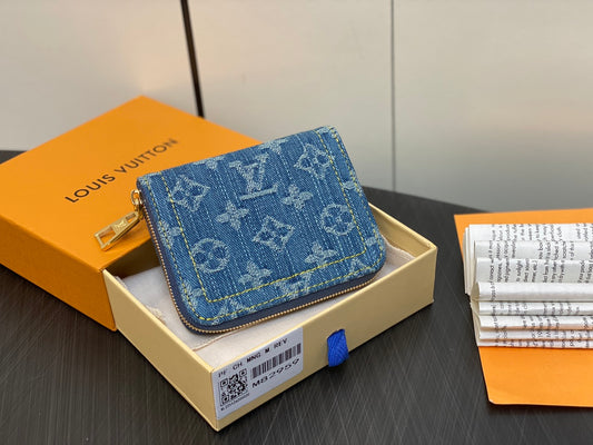 Louis new arrival Zippy Monogram denim wallet size: 11*8.5*2cm