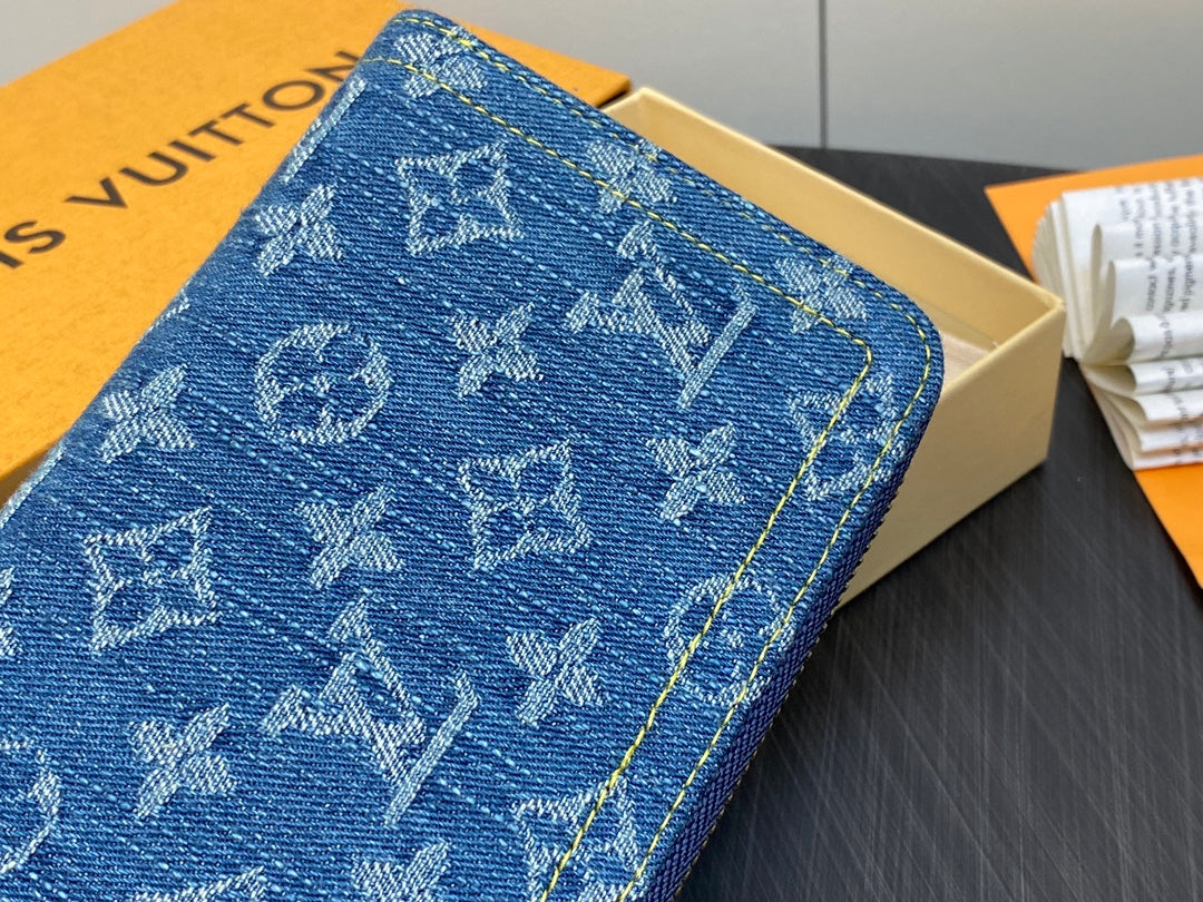 Louis new arrival Zippy Monogram denim wallet size: 19.5*10.5*2.5cm